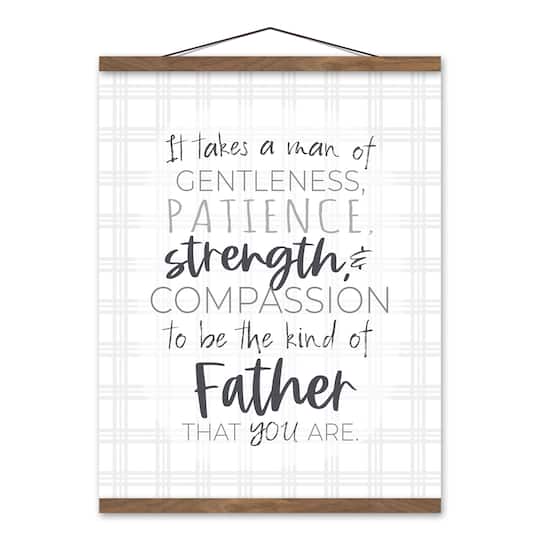 The Father That You Are Teak Hanging Canvas